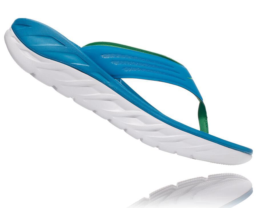 Hoka One One Sandalet Erkek Mavi/Beyaz - Ora Recovery Flip - SR9420861